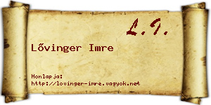 Lővinger Imre névjegykártya